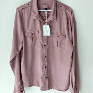 NWT Universal Thread Dusty Pink Cargo Button Down Oversize Boyfriend Shirt XXL